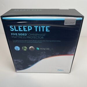 MALOUF Sleep Tite Omniphase Mattress Protector Waterproof Tencel FULL SIZE New